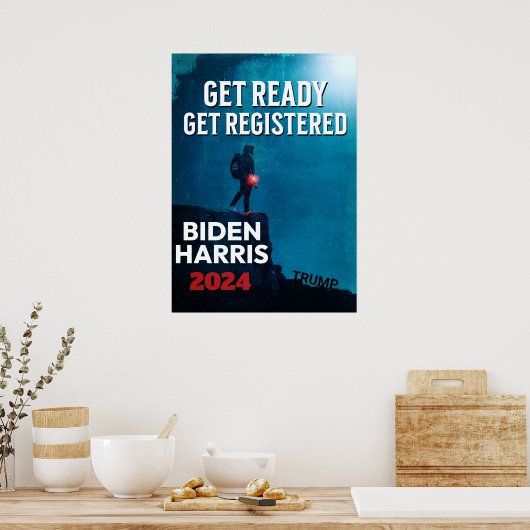 Maak je klaar, Registered Biden 2024 Poster (Keuken)
