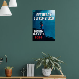Maak je klaar, registreer je Biden 2024 Poster
