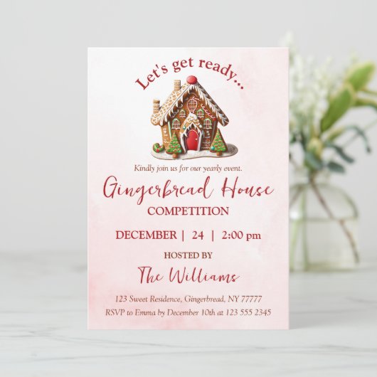 Maak je klaar voor de Gingerbread House Competitio Kaart (Staand voorkant)