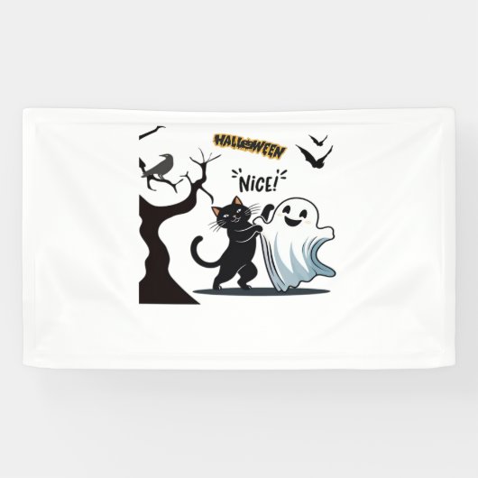 Maak je klaar voor een spook-tacular Halloween Nic Spandoek (Horizontaal)