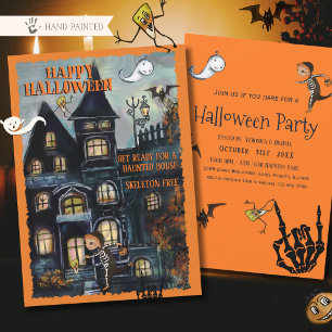 Maak je klaar voor Halloween Spokenhuis Grappig Fe Kaart