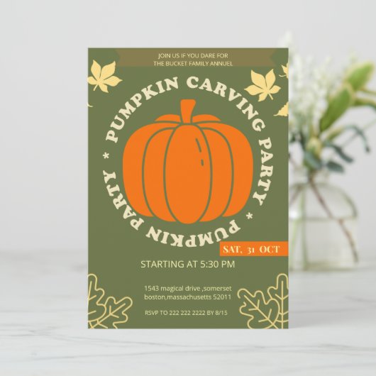 Maak je klaar voor ons jaarlijkse pompoensnijplezi kaart (Staand voorkant)