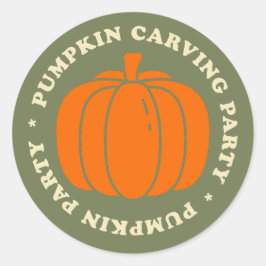 Maak je klaar voor ons jaarlijkse pompoensnijplezi ronde sticker