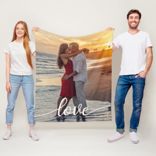 Maak je liefdesromantische foto fleece deken