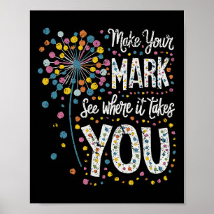 Maak je Mark Happy Dot Day 2024 Paardenbloem Poster