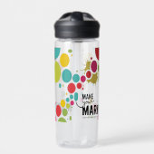 maak je Mark - kleurrijke Stippen Waterfles (Voorkant)