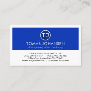 Maak Je Monogram Blauw Witte Lagen Visitekaartje
