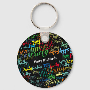 maak je naam kleurrijk & gepersonaliseerd sleutelhanger