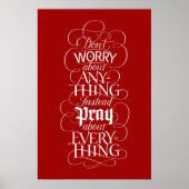 Maak je nergens druk over - Christelijke kalligraf Poster (Voorkant)