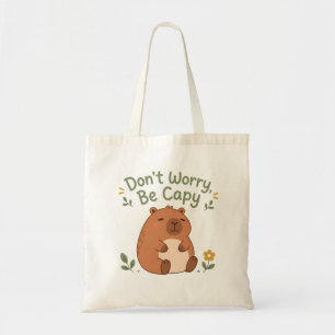 Maak je niet druk wees capy Cute Capybara Boodscha Tote Bag