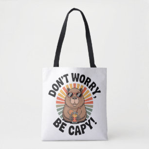 Maak je niet druk, wees capy – Retro relax capibar Tote Bag