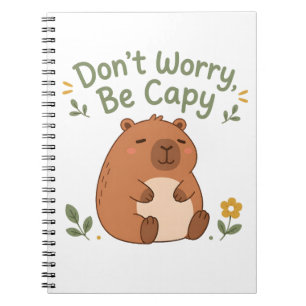 Maak je niet druk wees capy Schattige capybara not Notitieboek