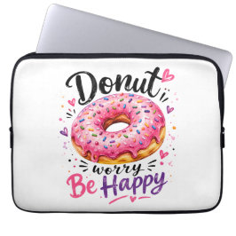 Maak je niet druk wees gelukkig laptop sleeve
