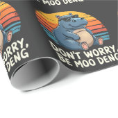 Maak je niet druk wees Moo Deng Baby Dwergnijlpaar Cadeaupapier (Rol Hoek)