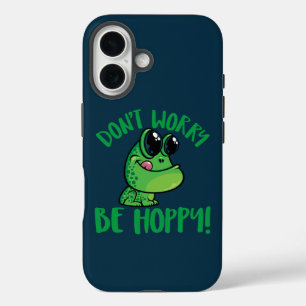 Maak je niet druk wees vrolijk Lachende Tekenfilm iPhone 16 Hoesje