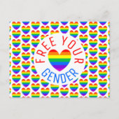 Maak je sekse vrij, regenbooghart briefkaart (Voorkant)