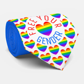 Maak je sekse vrij, regenbooghart stropdas
