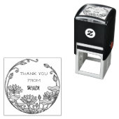 Maak je stijlvolle zonnebloemen bedankt aangepaste zelfinktende stempel (In situ)