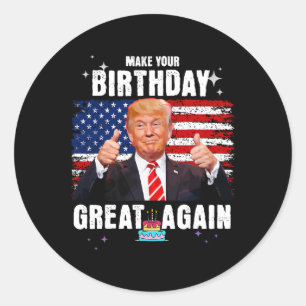 Maak je verjaardag weer geweldig ronde sticker