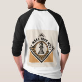 Maak Je Zet – Schaakstuk Ontwerp T-shirt (Achterkant)