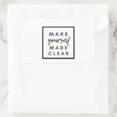 Maak jezelf duidelijk rechthoekige sticker (Tas)