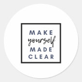 Maak jezelf duidelijk ronde sticker (Voorkant)