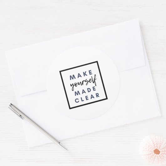 Maak jezelf duidelijk ronde sticker (Envelop)