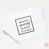 Maak jezelf duidelijk vierkante sticker (Envelop)