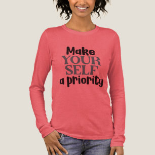 Maak jezelf een prioriteit Zelfzorg Mentale Gezond Tri-Blend Shirt