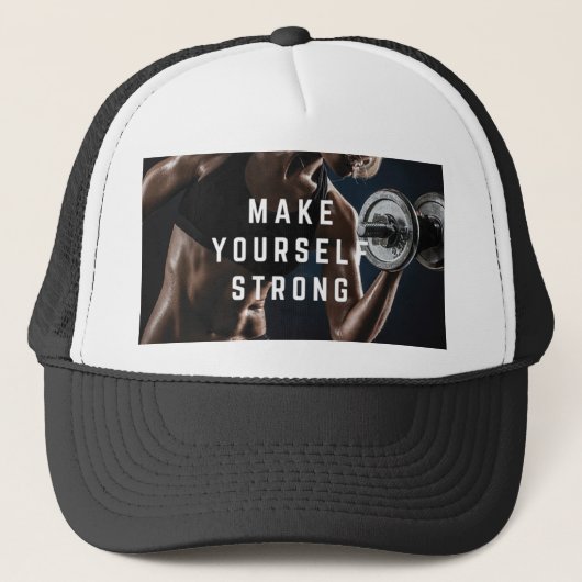 Maak jezelf sterk. Women's Workout Motivatie Trucker Pet (Voorkant)