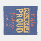 "Maak jezelf trots", aangepaste naam fleece dekens (Voorkant (Horizontaal))