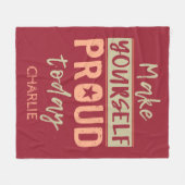 "Maak jezelf trots", aangepaste naam fleece dekens (Voorkant (Horizontaal))