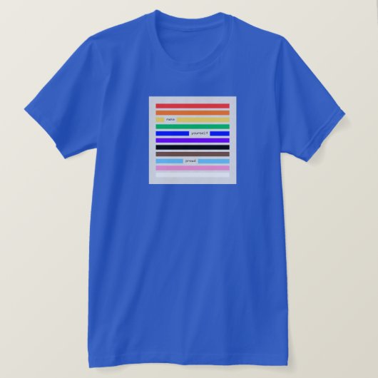 Maak jezelf trots Regenboog Redactie Pride 2026 T-shirt (Design voorkant)
