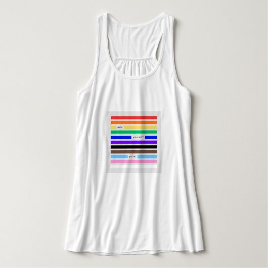 Maak jezelf trots Regenboog Redactie Pride 2026 Tanktop (Design voorkant)