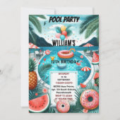maak jongen water blauw Cool Pool Party 13e verjaa Kaart (Voorkant)