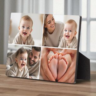 Maak Jouw Eigen 4 Foto Collage Schattige Baby Fotoplaat