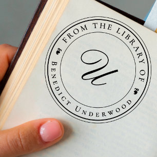 Maak Jouw Eigen Aangepaste Monogram & Klimop Ex Li Rubberstempel