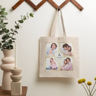 Maak Jouw Eigen Foto Collage met 4 Foto's Familie  Tote Bag