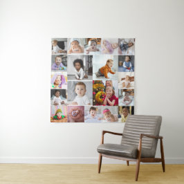 Maak Jouw Eigen Foto Collage van 20 Foto's Wandkleed