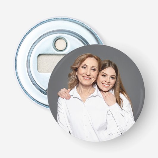 Maak Jouw Eigen Foto Moeder En Ik Button Flesopener (Voorkant)