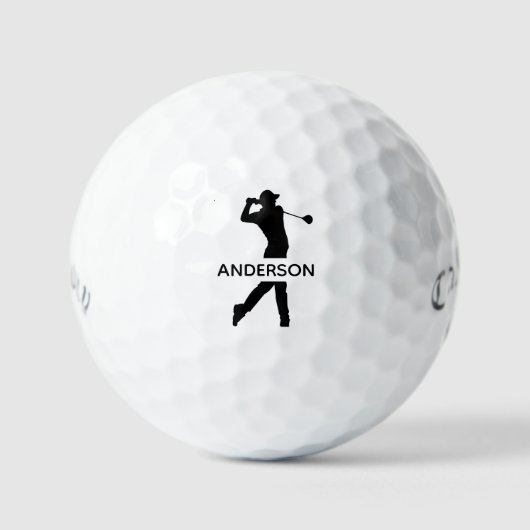 Maak Jouw Eigen Gepersonaliseerde Moderne Monogram Golfballen (Voorkant)