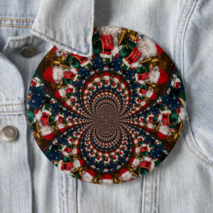 Maak Jouw Eigen Kleurrijke Retro Kerstcadeaus Ronde Button 6,0 Cm