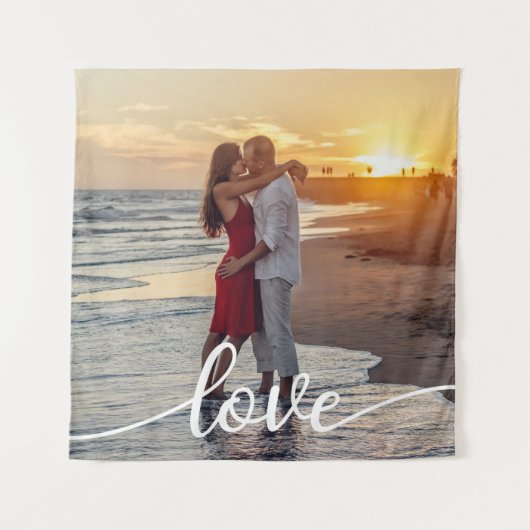 Maak Jouw Eigen Liefdesscript Romantische Koppel F Wandkleed (Voorkant)