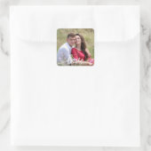 Maak Jouw Eigen Liefdesscriptie Romantische Koppel Vierkante Sticker (Tas)