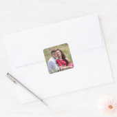Maak Jouw Eigen Liefdesscriptie Romantische Koppel Vierkante Sticker (Envelop)