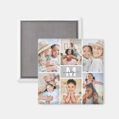 Maak Jouw Eigen Monogram 6 Foto Collage Magneet (Voorkant / Achterkant)