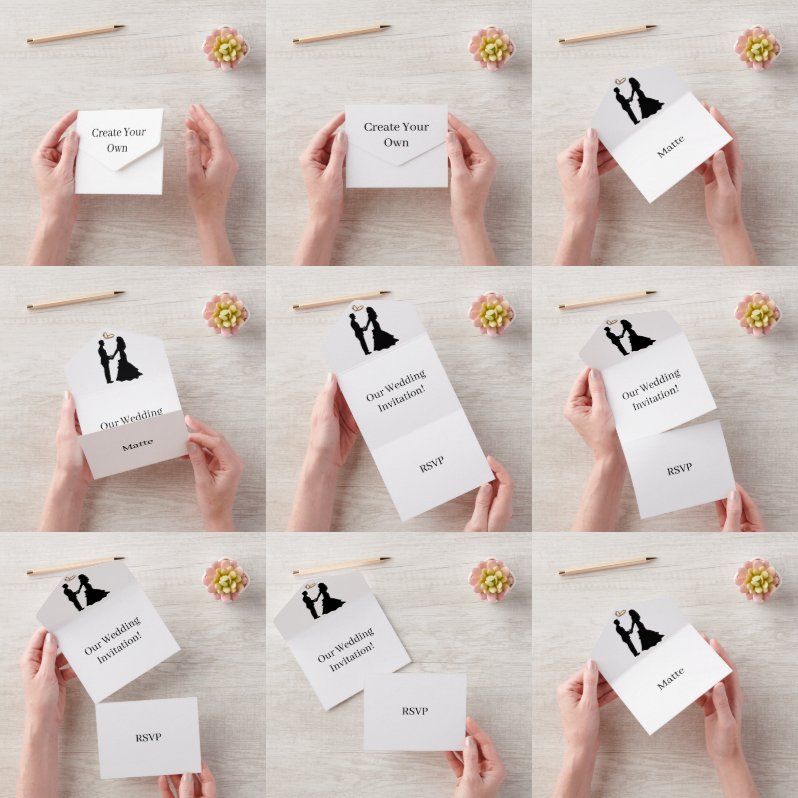 Maak Jouw Eigen Onze Trouw-RSVP Wit All In One Uitnodiging