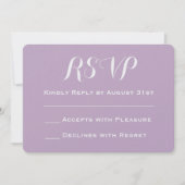 Maak Jouw Eigen Paarse Glitter Bruiloft RSVP Kaart (Voorkant)