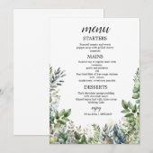 Maak Jouw Eigen trouw eucalyptus Platte Menu (Voorkant / Achterkant)