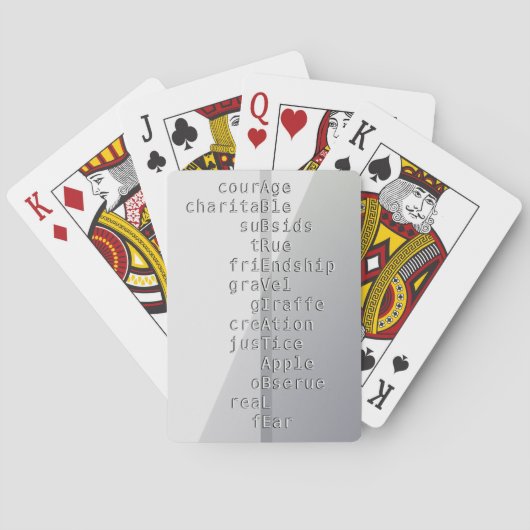 Maak jouw naam of bericht met Crosswords? Pokerkaarten (Achterkant)